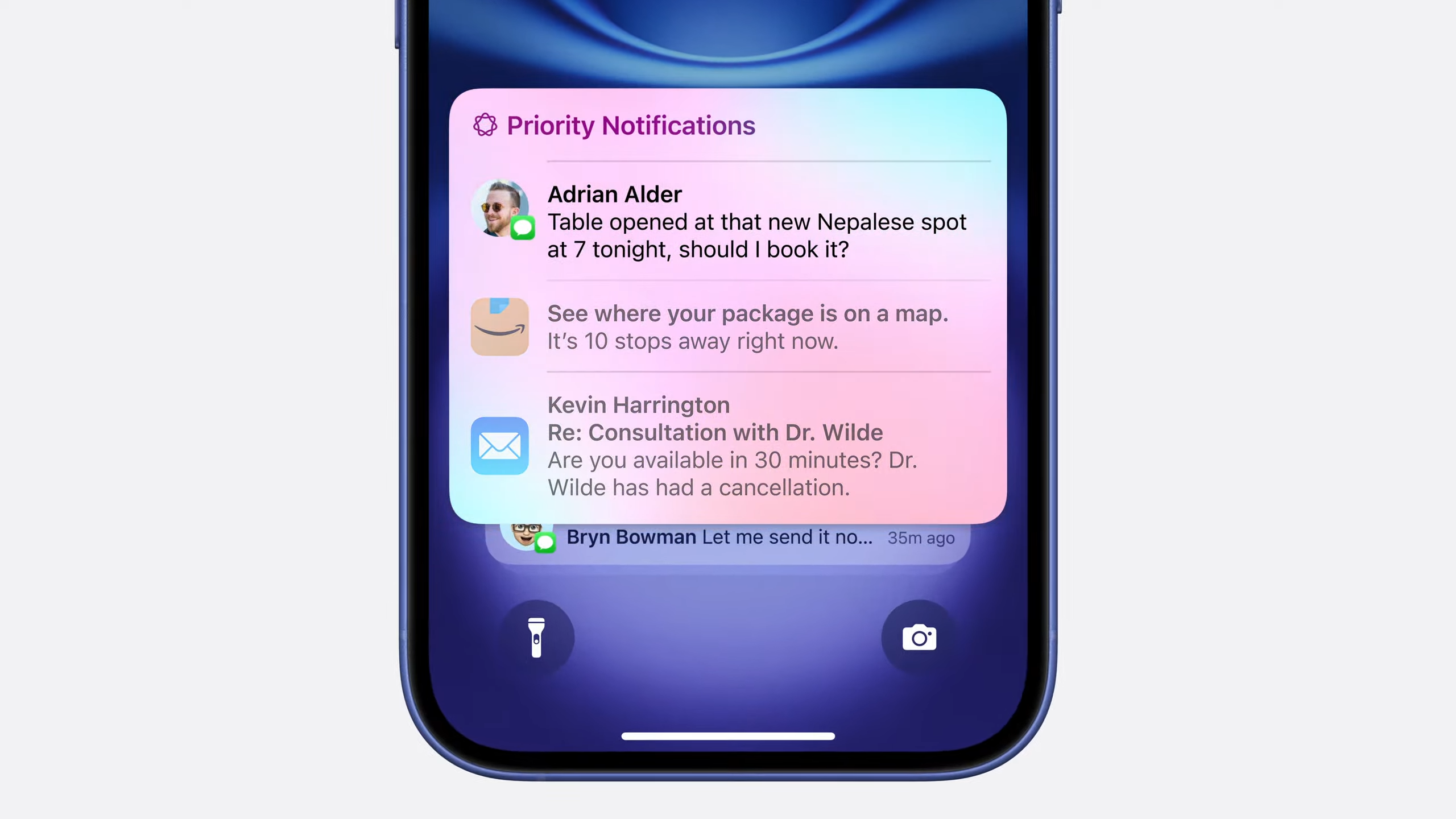 Priority notifications on the new iPhone 16