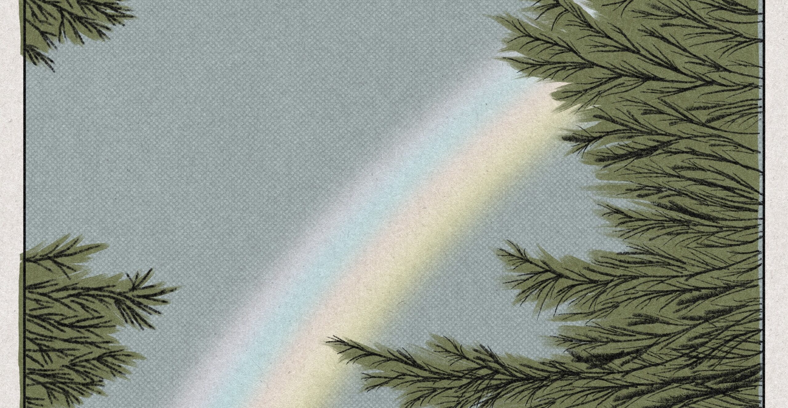 Image: A rainbow shows between lush trees. Text: And it can slow down climate change by allowing more plants to remove carbon from the atmosphere.