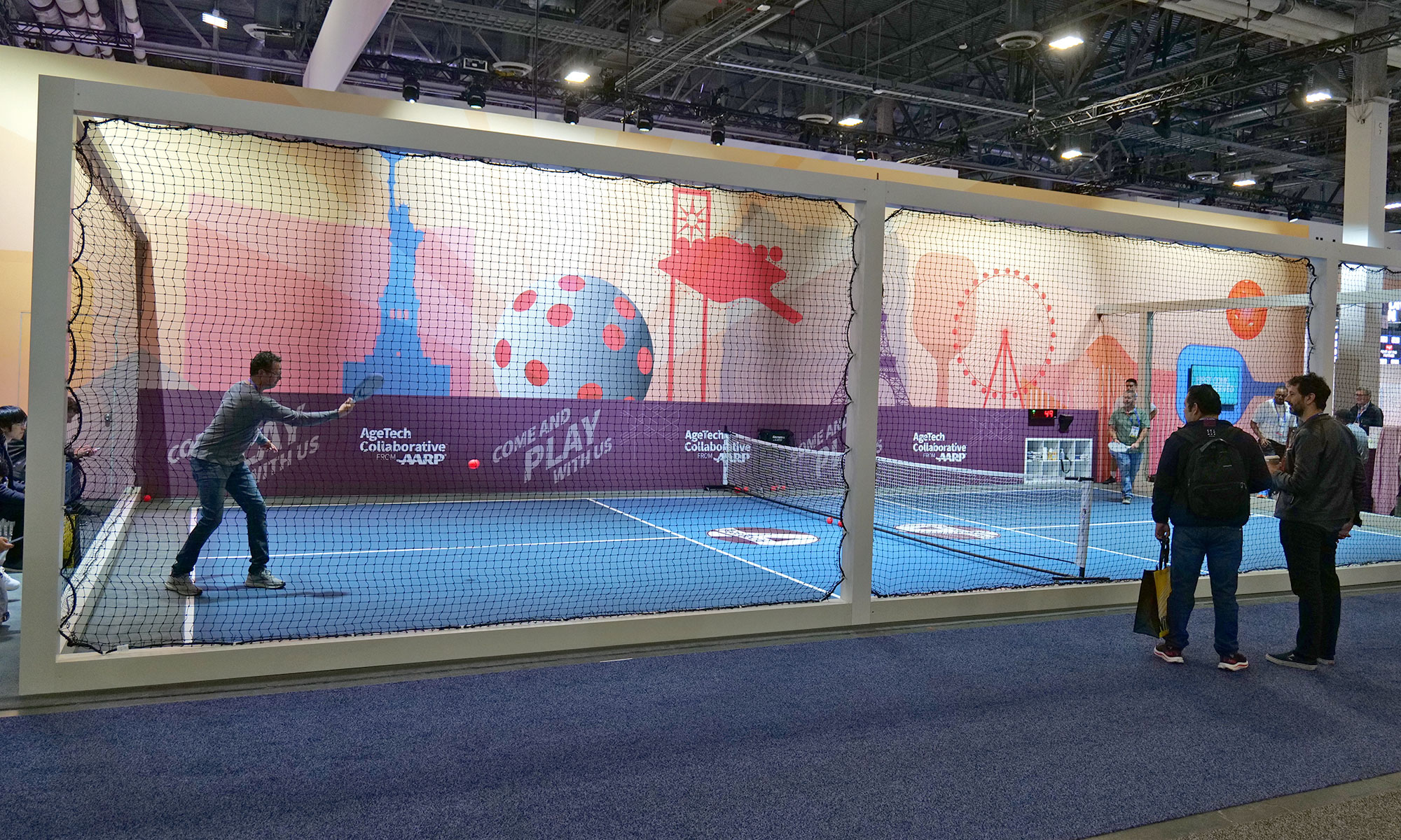 The AARP's pickleball court at CES 2025