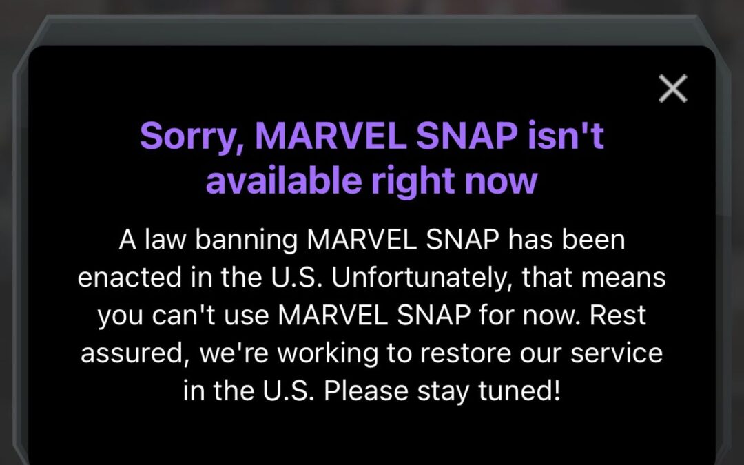 Marvel Snap is banned, just like TikTok