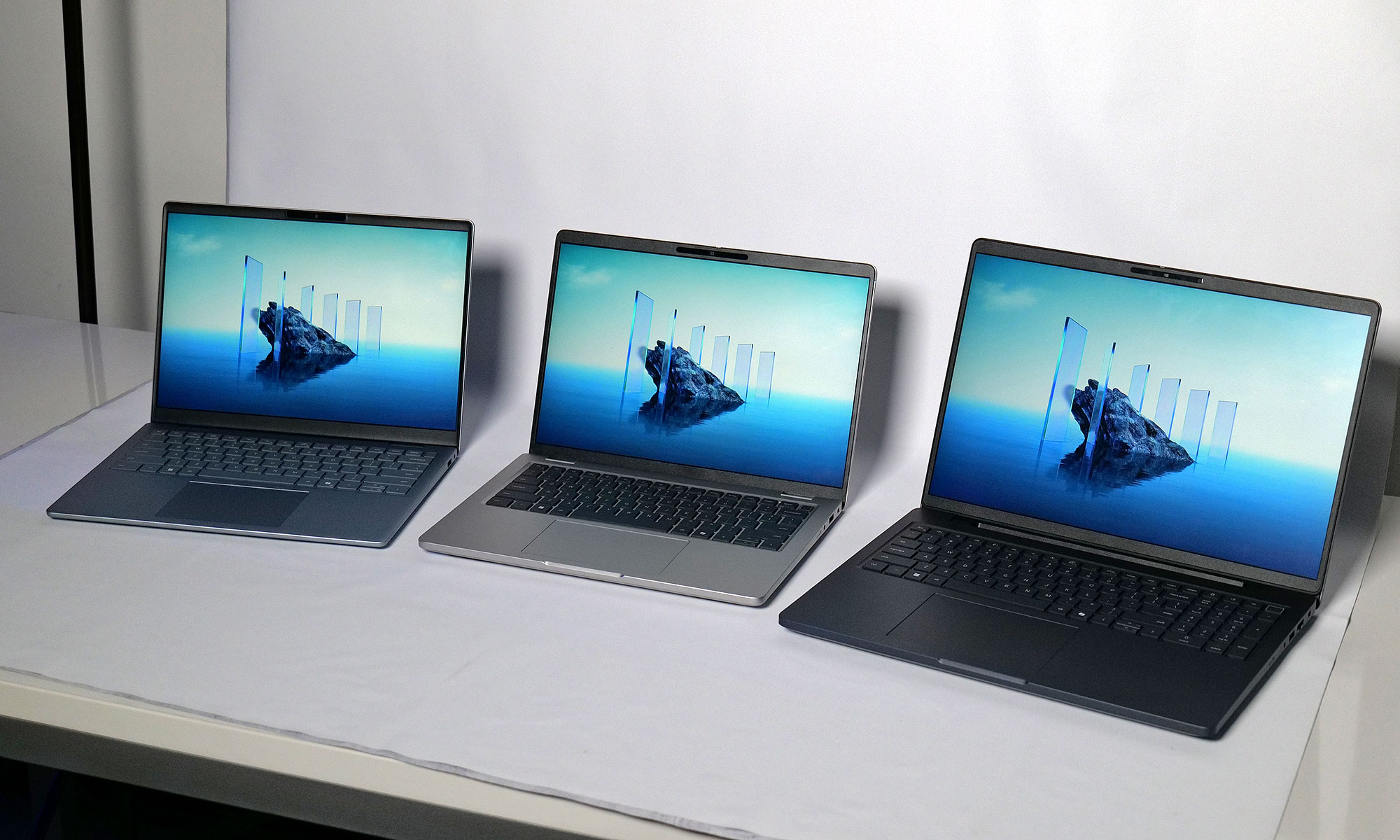 A selection of Dell's new laptops including the Dell 14 Plus, Dell Pro 14 and Dell Pro Max 16.