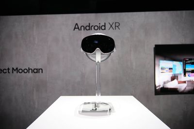 Wide image of Samsung’s Project Moohan headset at Galaxy Unpacked