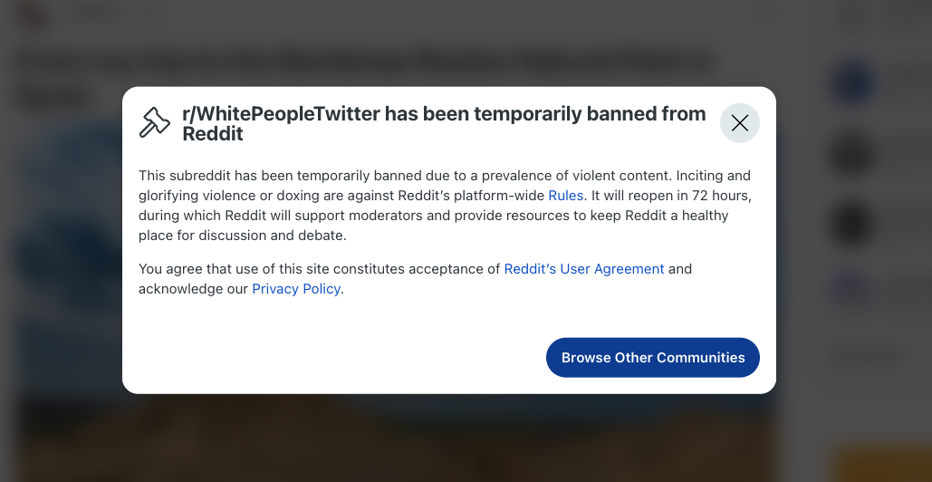 Reddit temporarily bans r/WhitePeopleTwitter after Elon Musk claimed it had ‘broken the law’