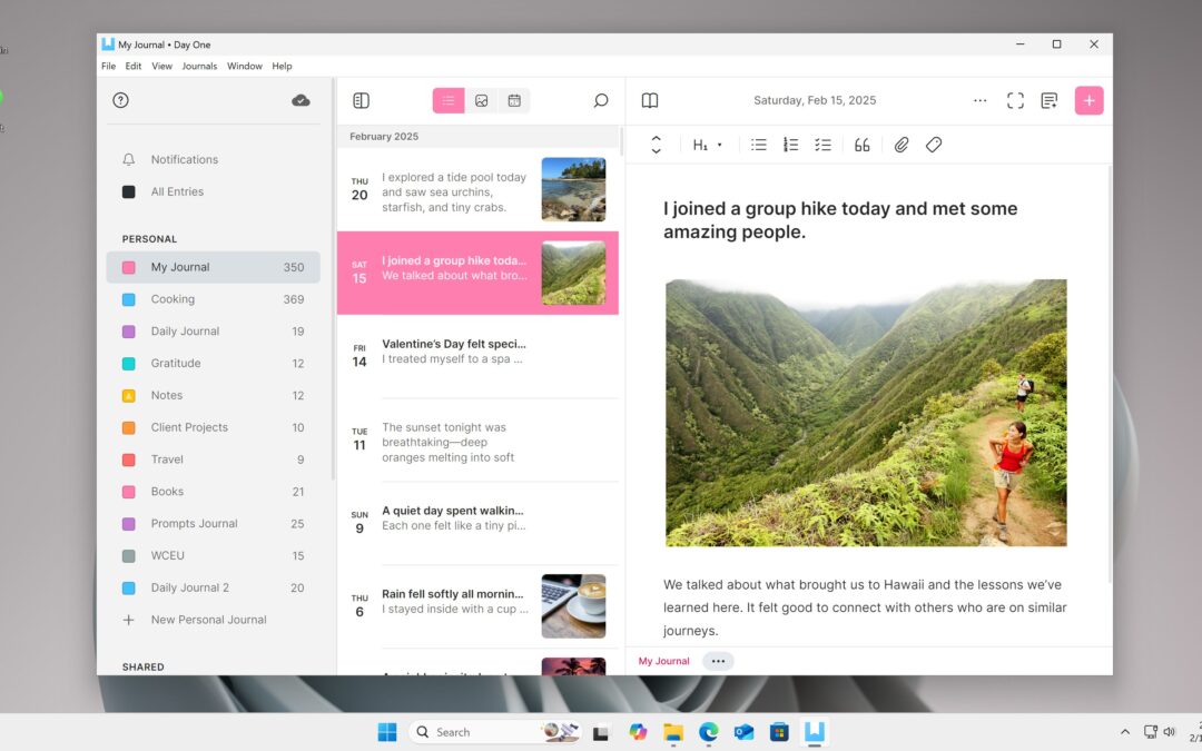 Day One brings its digital journaling app to Windows