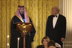Saudi crown prince jokes about prediction bets during White House visit