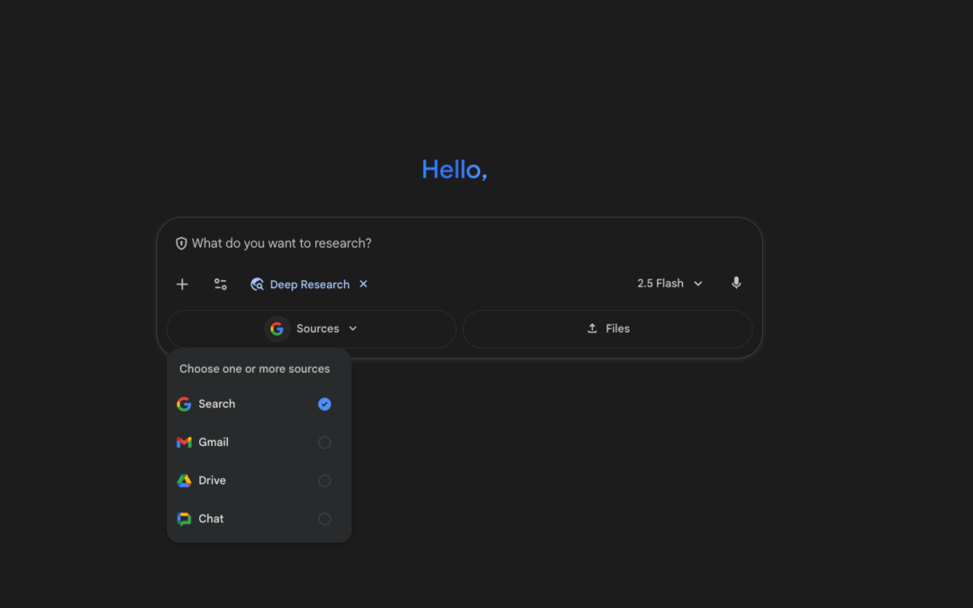 Google Gemini’s Deep Research can look into your emails, drive, and chats