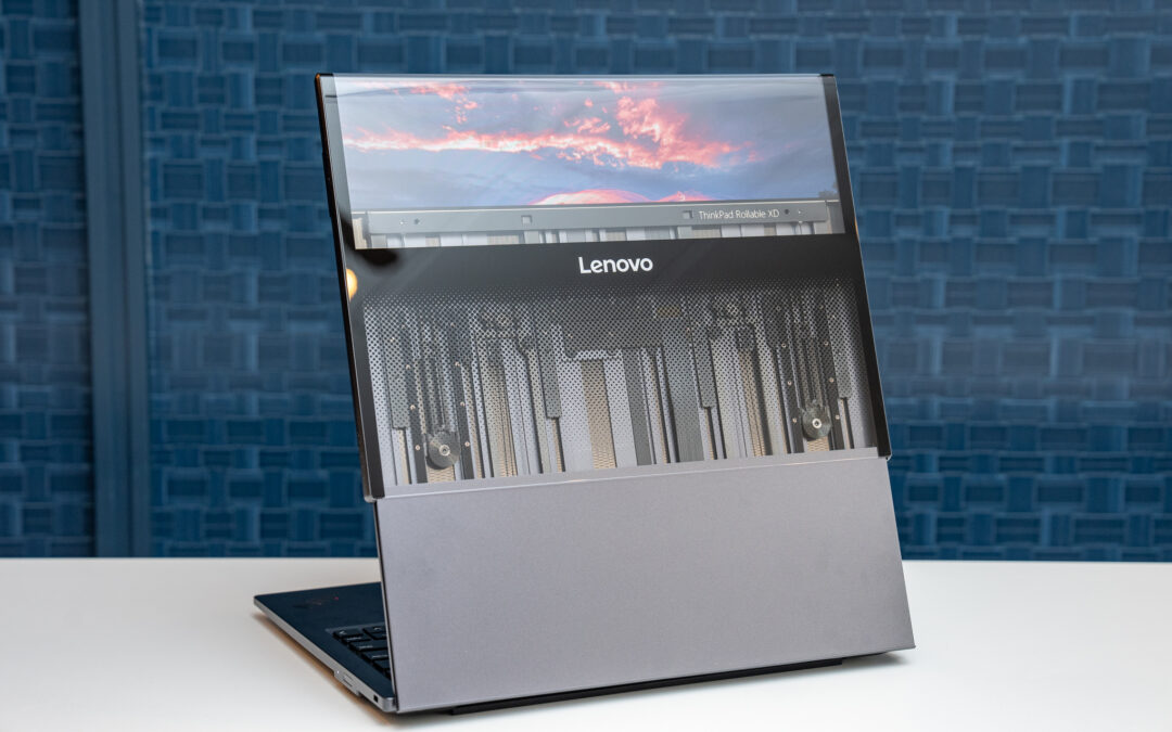 This ThinkPad laptop concept has a rollable display that wraps around its lid