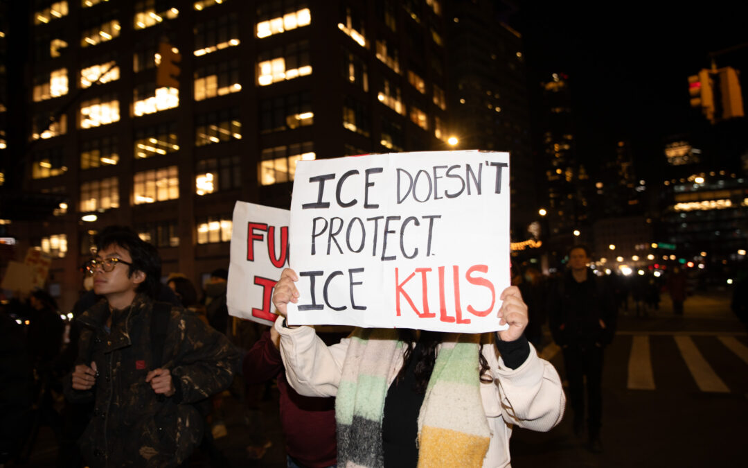 Scenes from the anti-ICE march in New York City