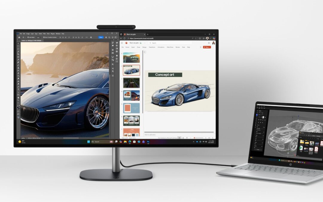 The HP OmniStudio X’s webcam can watch your work desk
