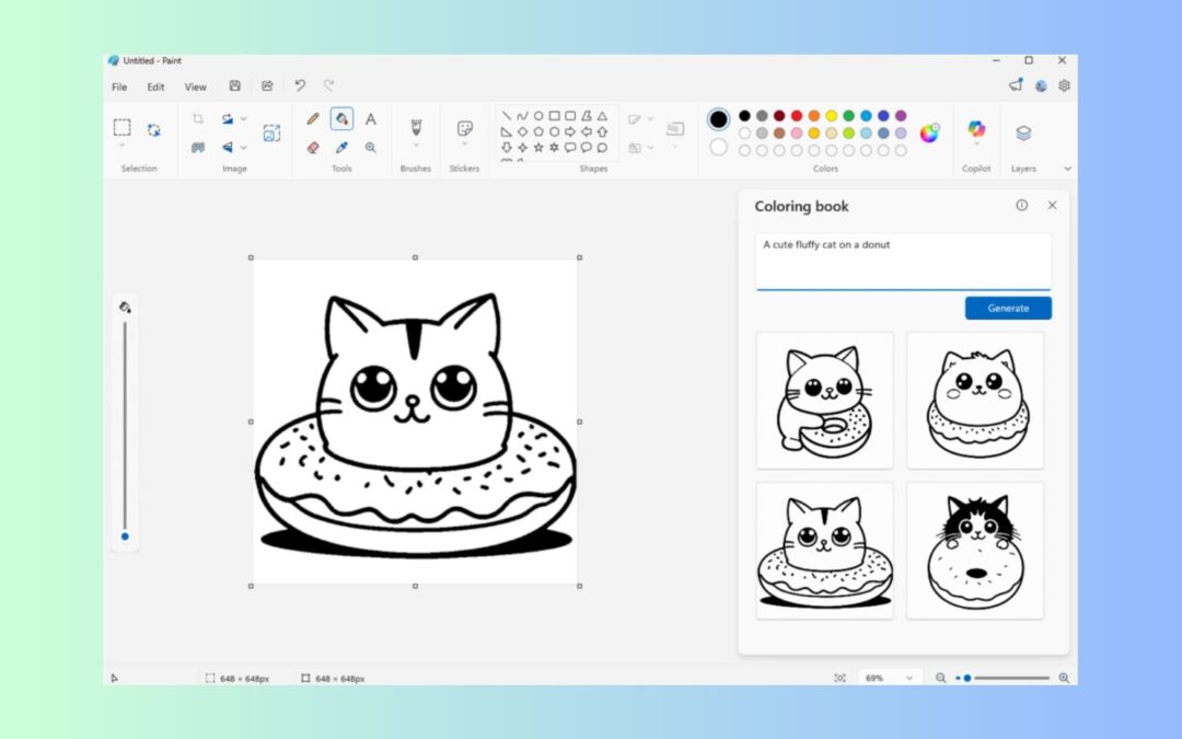 Microsoft Paint can now make AI coloring books