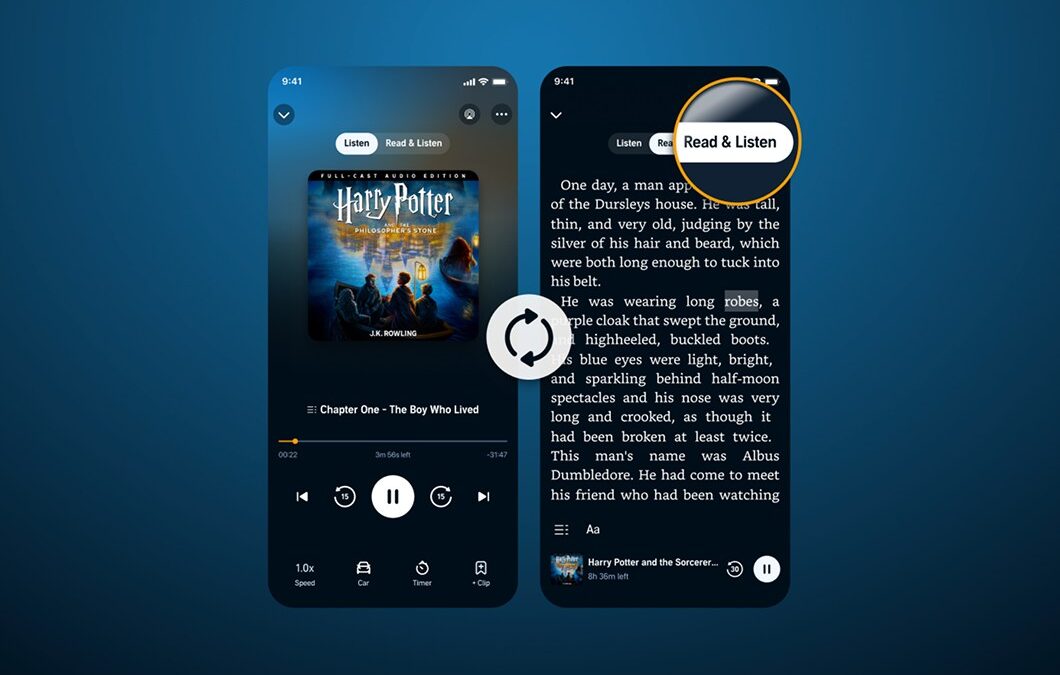 Audible syncs ebook reading and audiobook listening to keep you focused
