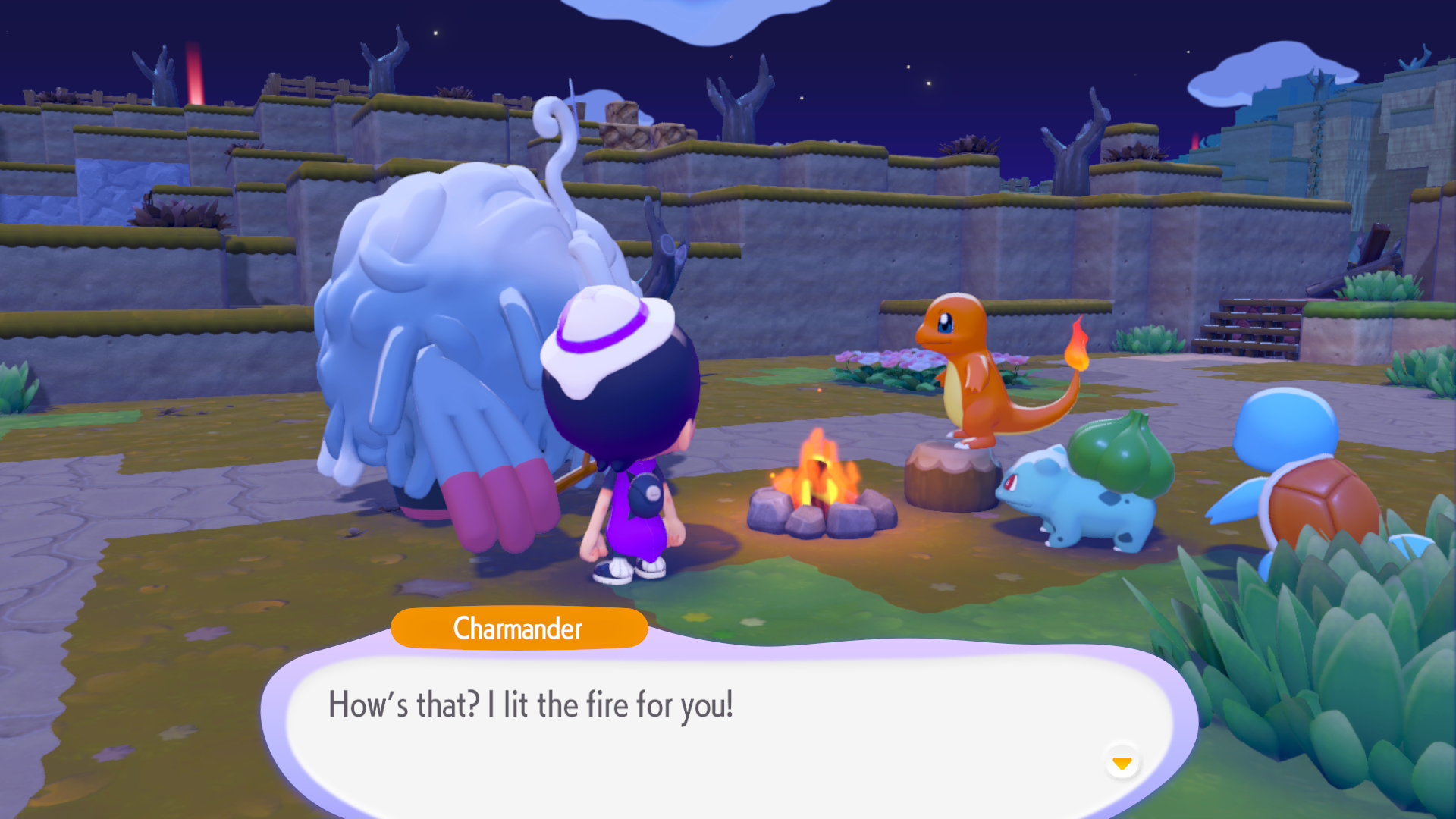 As befitting a Pokémon game, each monster has skills befitting their type like Charmander being able to light fires. 
