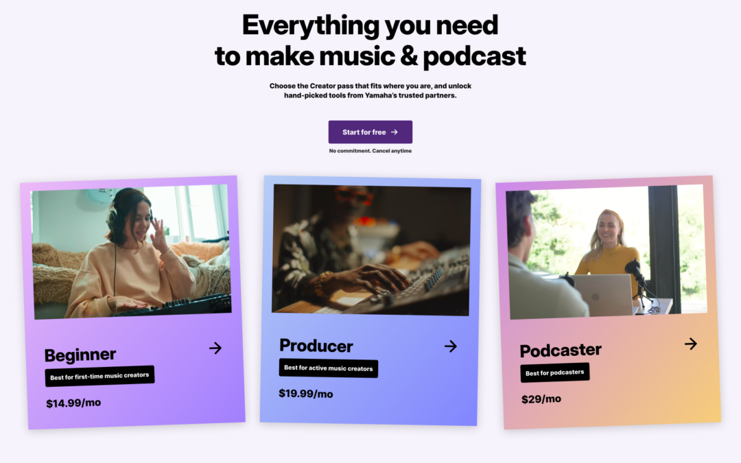 Yamaha launches Creator Pass for music makers and podcasters
