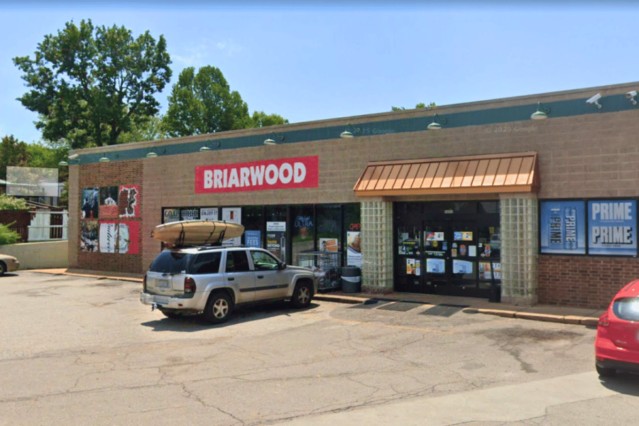 Briarwood One Stop convenience store in Brookline Missouri exterior linked to illegal gambling machines investigation by state attorney general