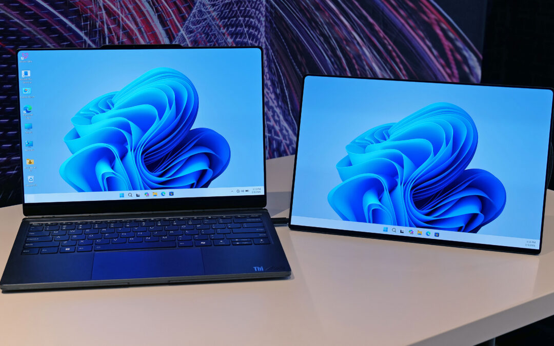 The Lenovo Modular AI PC concept is a remixed dual-screen laptop with hot swappable ports