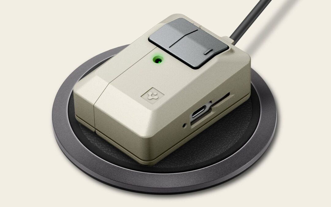 The classic Apple Macintosh mouse inspired Spigen’s retro AirPods case