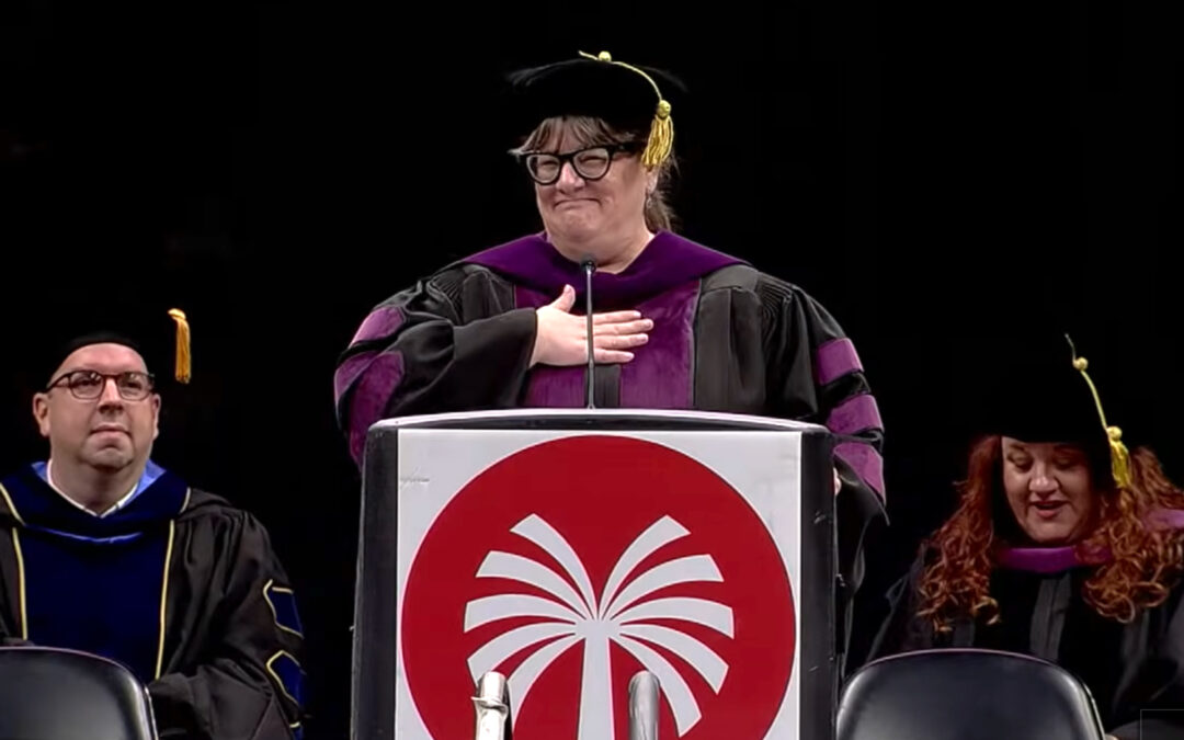 An AI announcer mispronounced and skipped names during a graduation