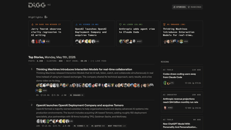 Digg is back again, this time to aggregate AI news