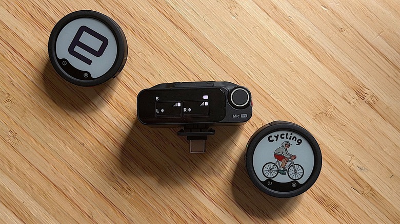 Insta360’s Mic Pro has three built-in mics and looks like a chunky pin badge