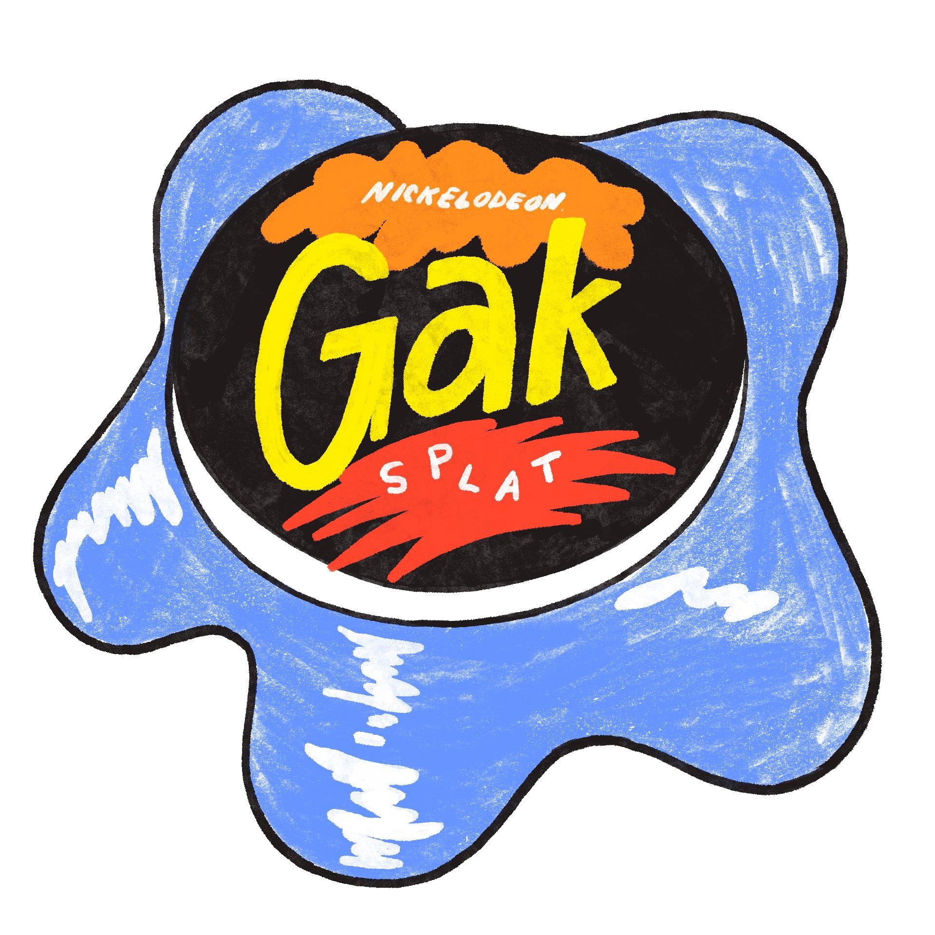 an illustration of bright blue Nickelodeon-branded Gak