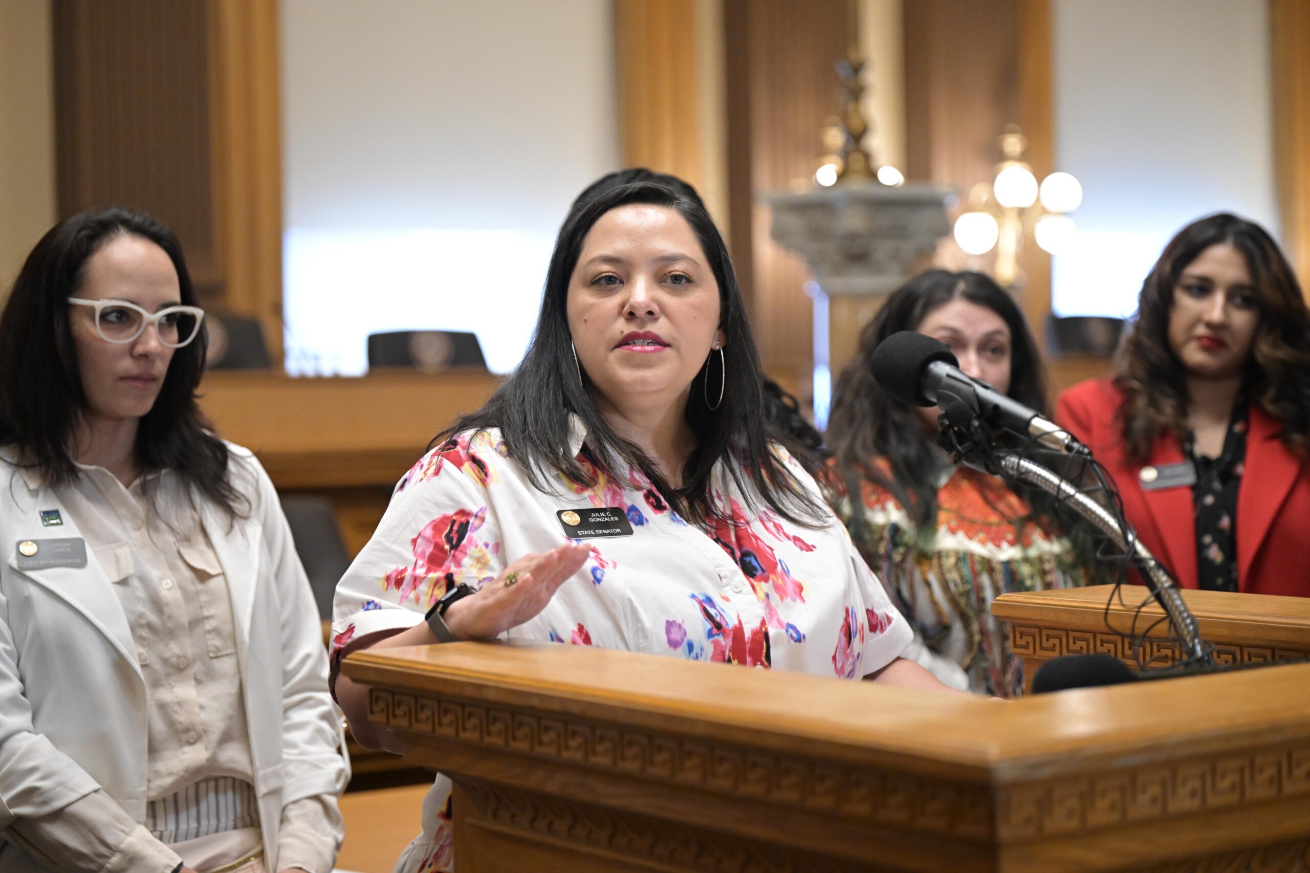 Sen. Julie Gonzales in the Colorado State Capitol building Sen. Julie Gonzales in the Colorado State Capitol building