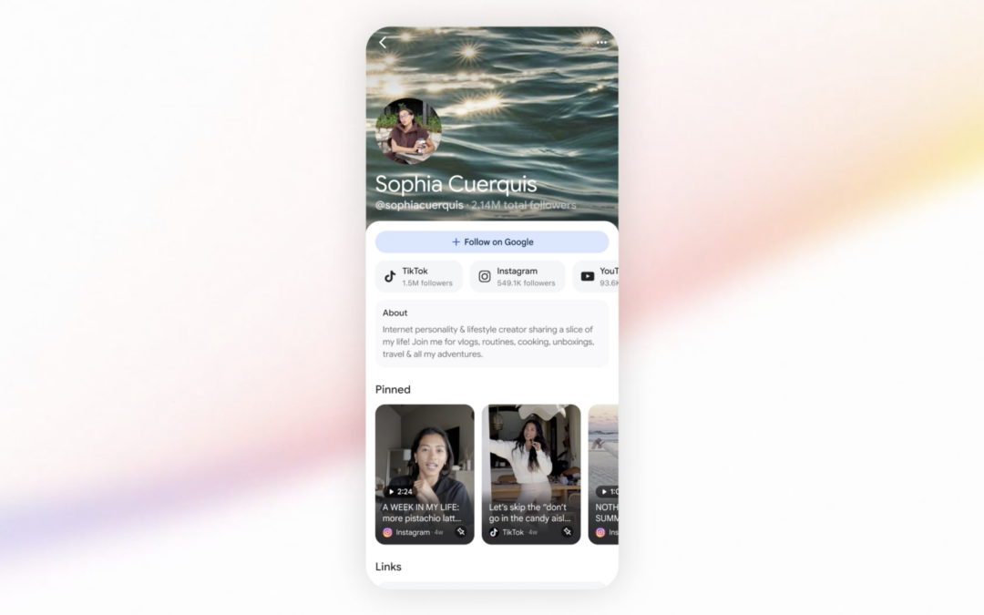 Google is letting social media stars customize their search result page