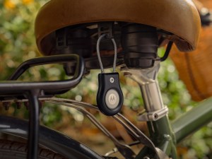 Moto Tag 2 on the back of a bicycle