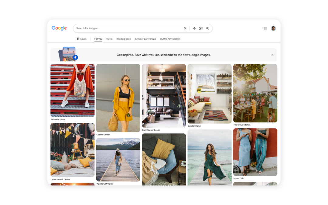 The Google Images homepage will recommend photos even before you search