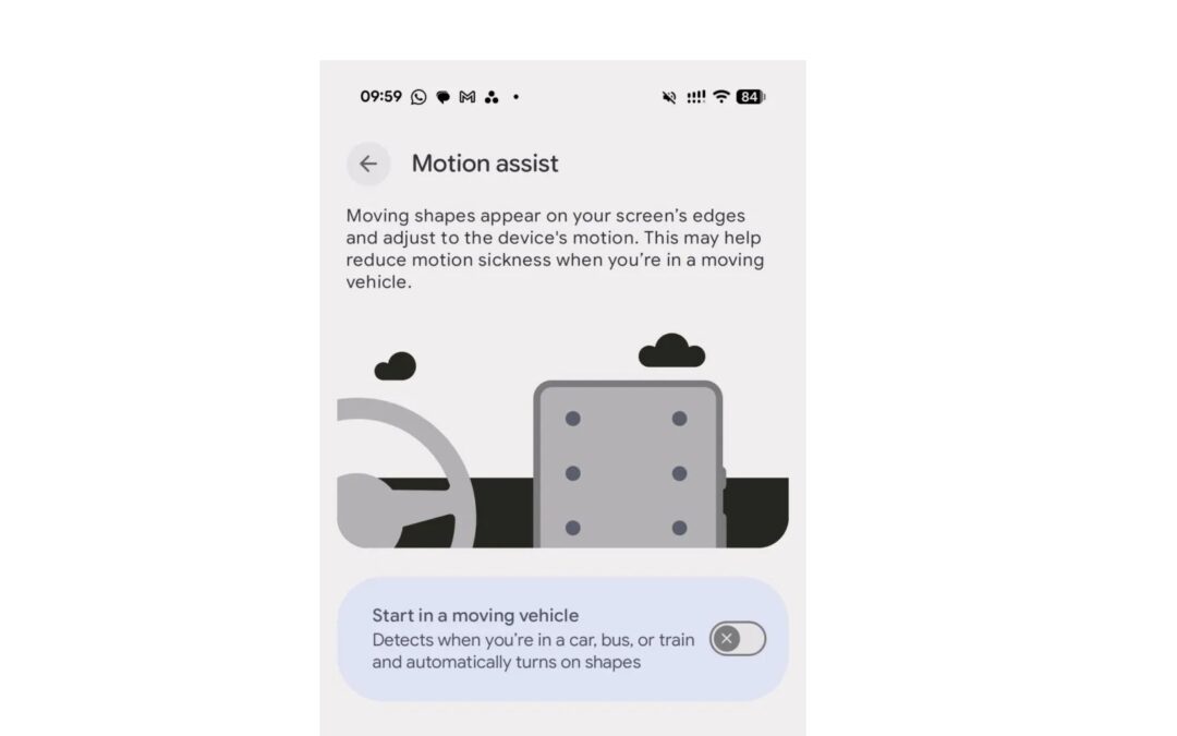 Android is getting its own weird dots to cure car sickness