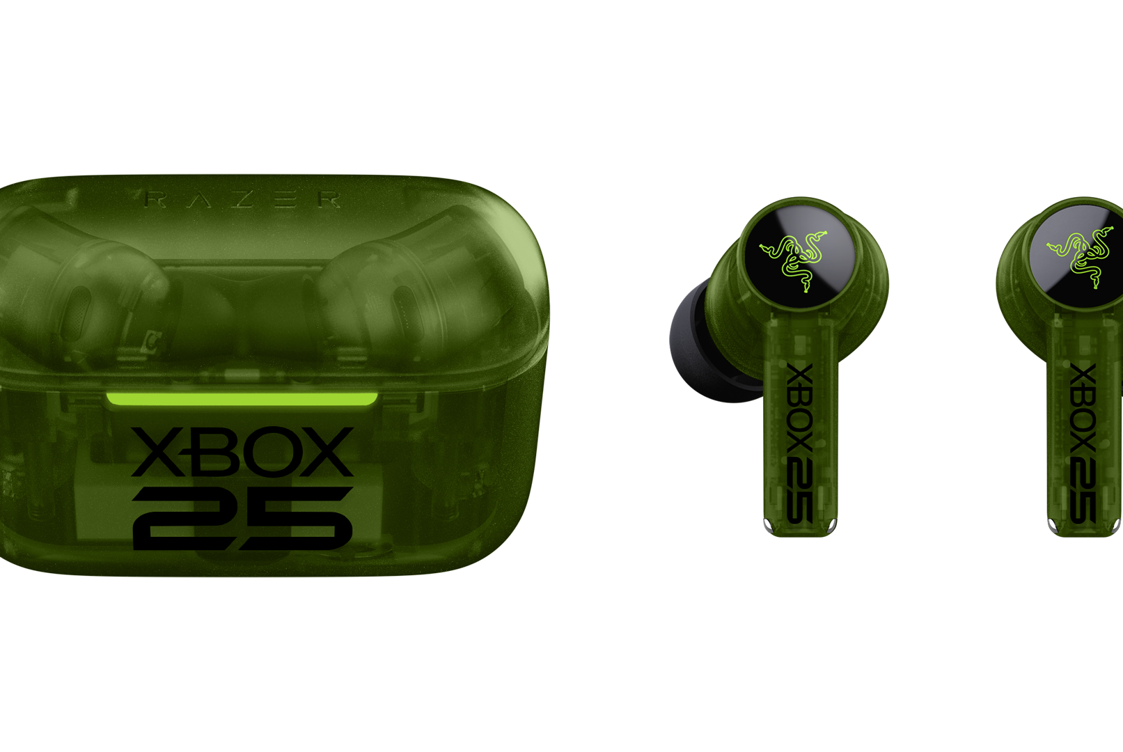 The Xbox 25th anniversary special edition Razer Hammerhead earbuds