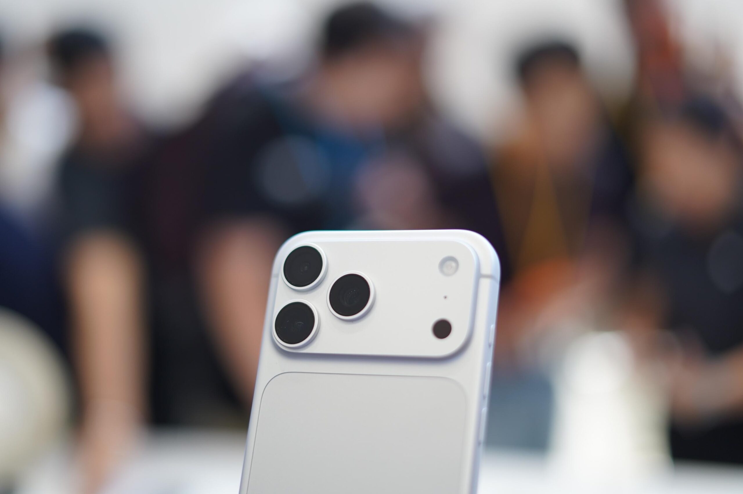 An iPhone 18 Pro phone in silver. An iPhone 18 Pro phone in silver.