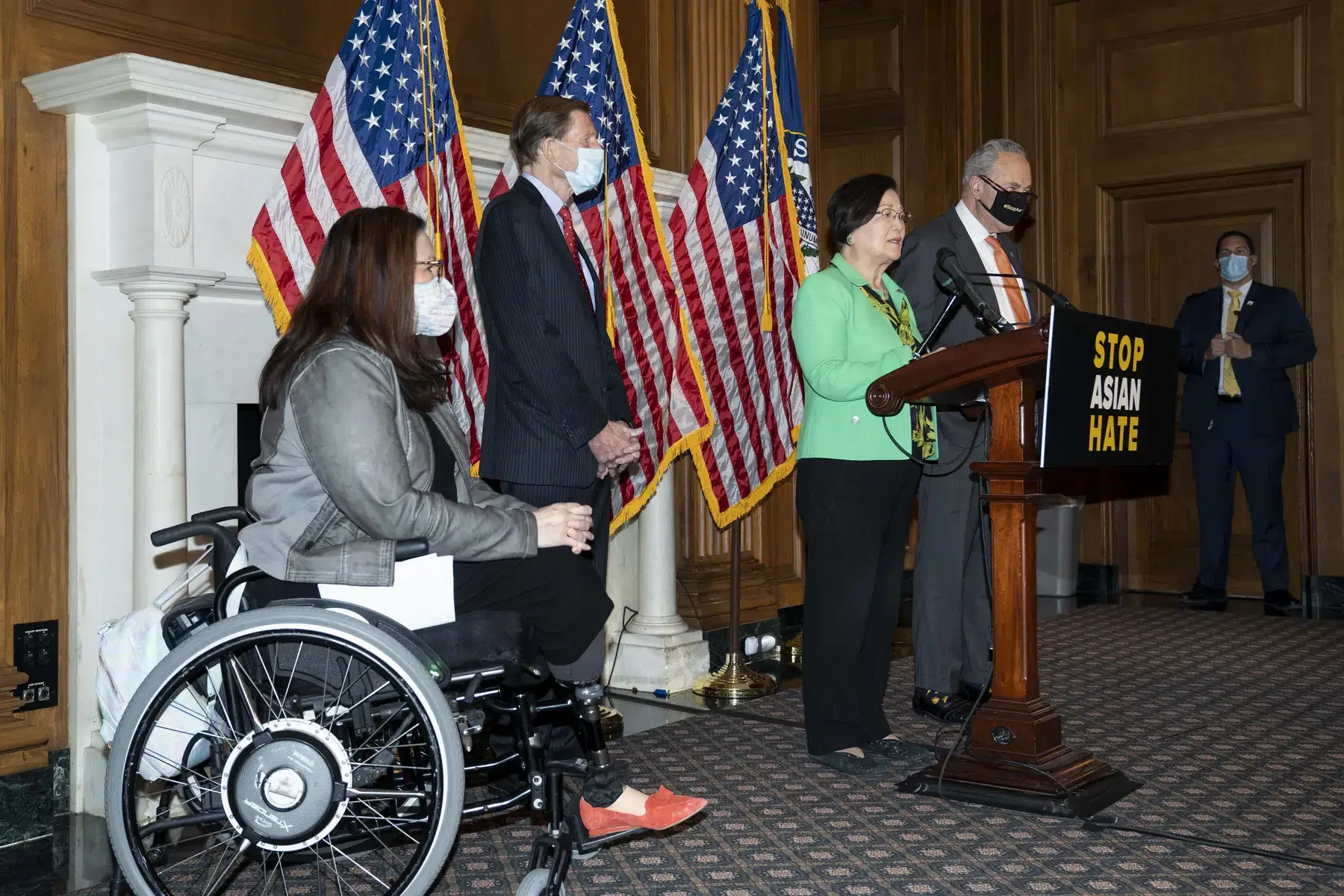 Senator Richard Blumenthal and other members of Congress at a press conference.