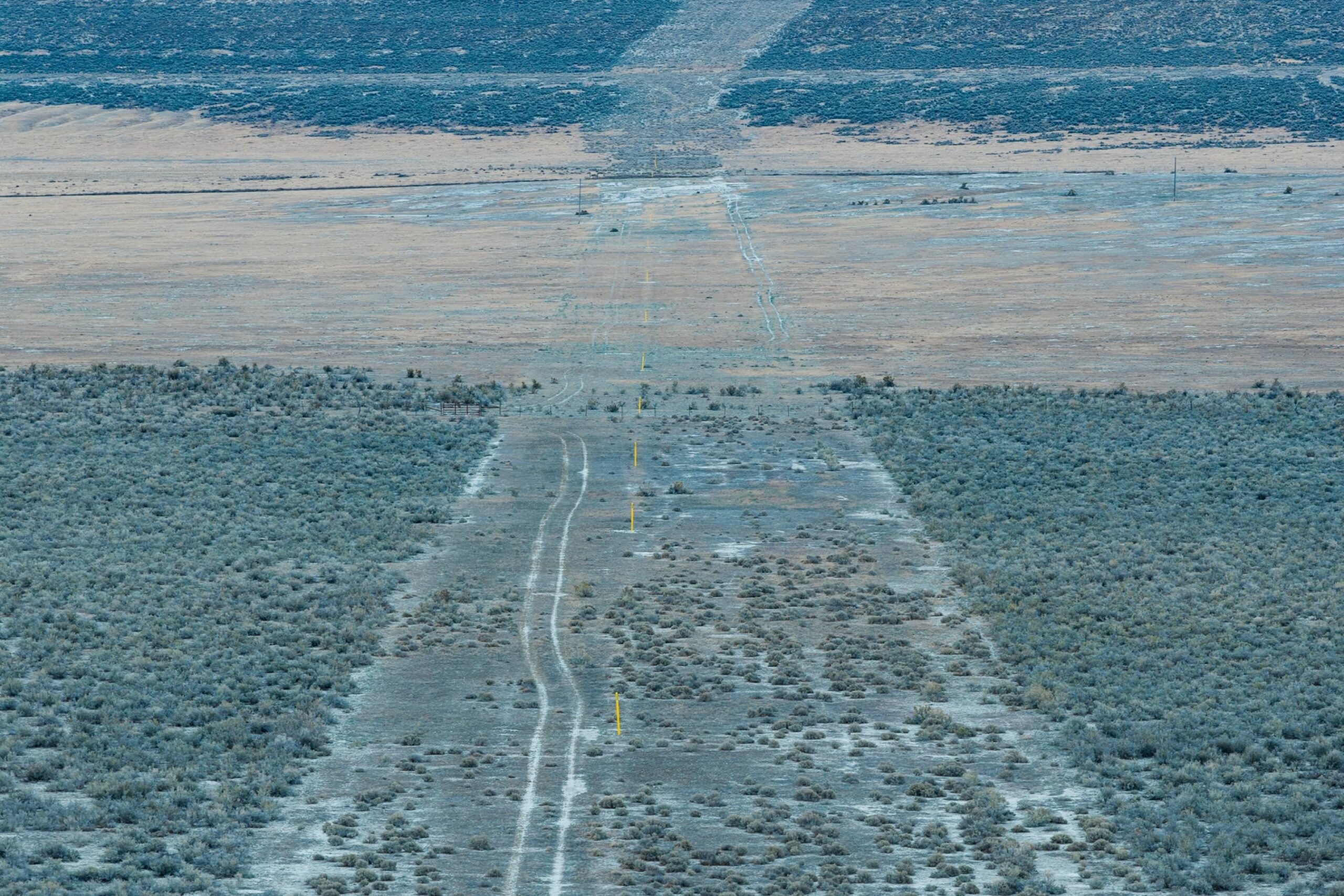 An aerial view of a prairie at the site of the Stratos Project in Box Elder County, Utah. 